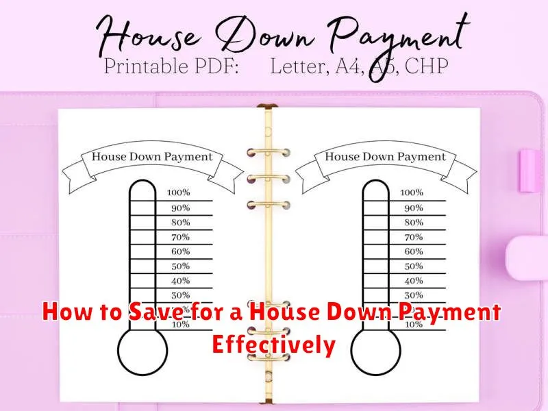How to Save for a House Down Payment Effectively